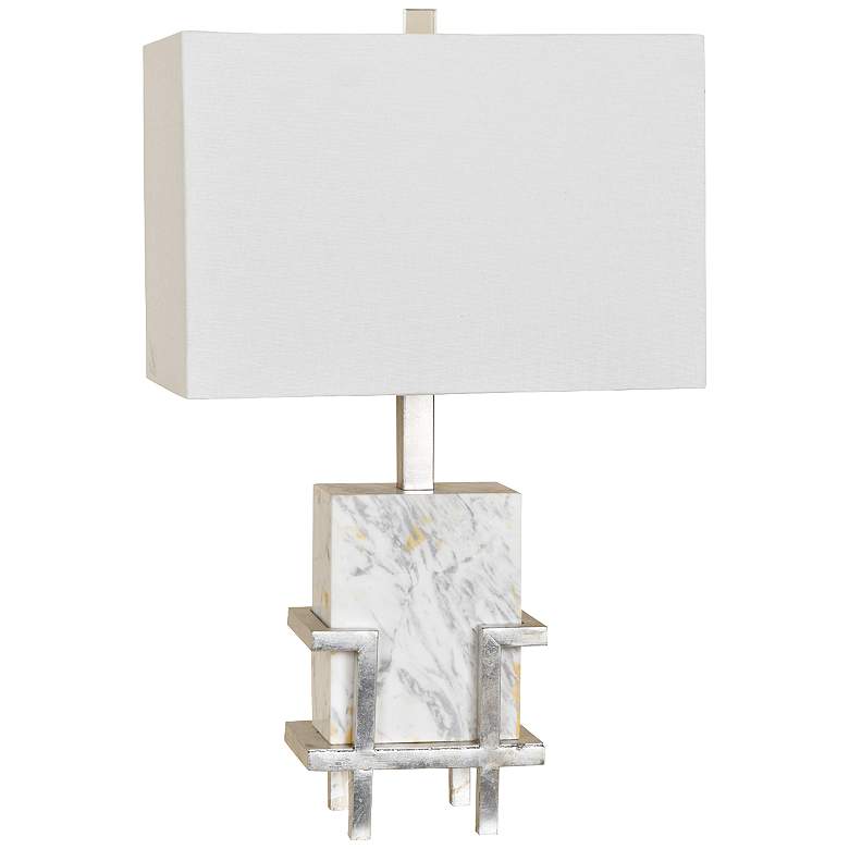 Image 1 Crestview Collection Dumont Carrerra White Marble Table Lamp