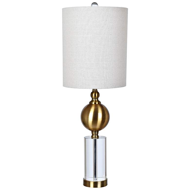 Image 1 Crestview Collection Dupuis Antique Brass Column Table Lamp