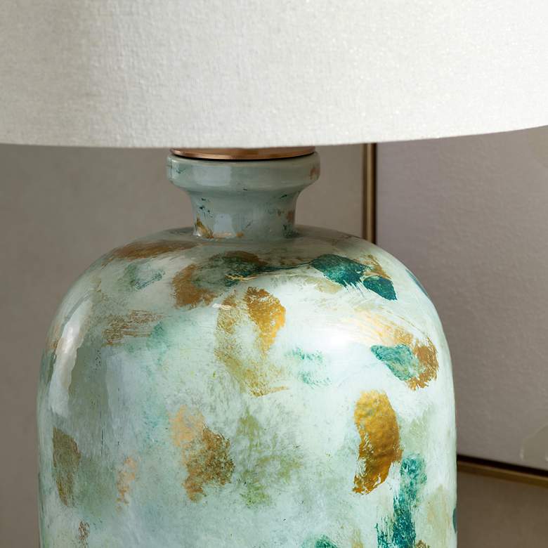 Image 4 Crestview Collection Ember 29" High Blue Green Urn Glass Table Lamp more views