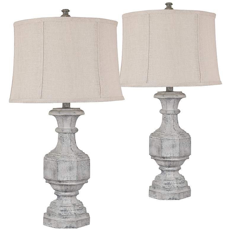 Image 1 Crestview Collection Emily Gray Stone Table Lamps Set of 2