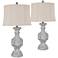 Crestview Collection Emily Gray Stone Table Lamps Set of 2