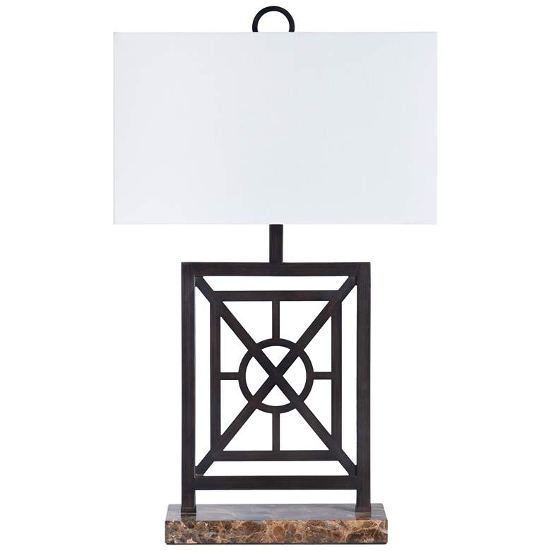 Image 1 Crestview Collection Englewood Classical Trelliage Pattern Metal Table Lamp