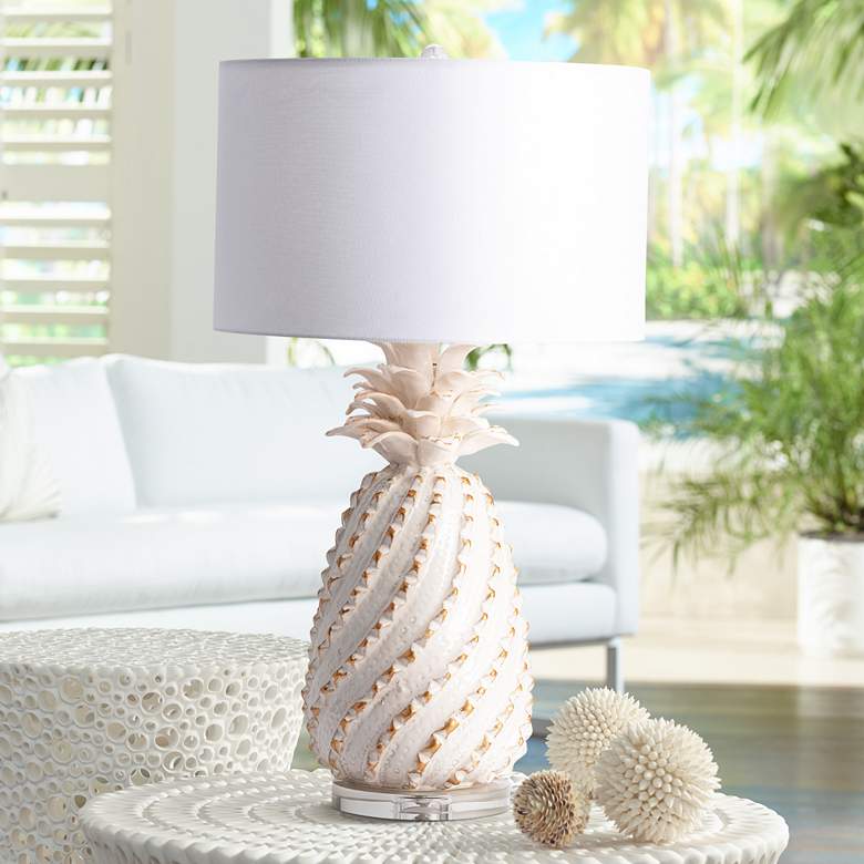 Image 1 Crestview Collection Estate 29 3/4" Cream Pineapple Ceramic Table Lamp