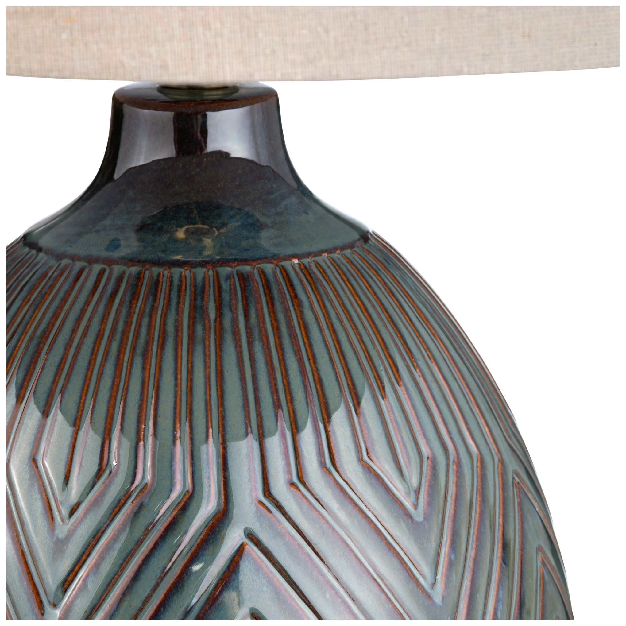 Image 3 Crestview Collection Everett 32" Green Black Diamond Ceramic Lamp more views