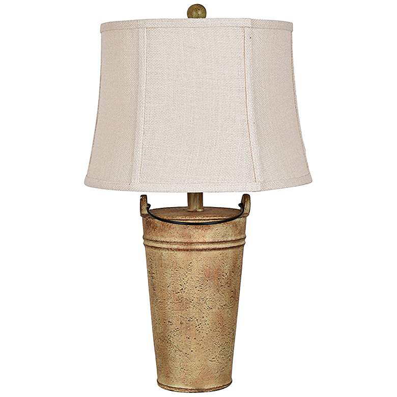 Image 1 Crestview Collection Farm Bucket Rustic Metal Table Lamp