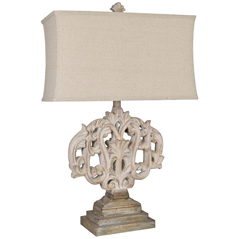 Image 2 Crestview Collection Filigree 29 1/2" Rustic White and Gray Table Lamp