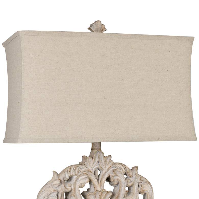 Image 3 Crestview Collection Filigree 29 1/2" Rustic White and Gray Table Lamp more views