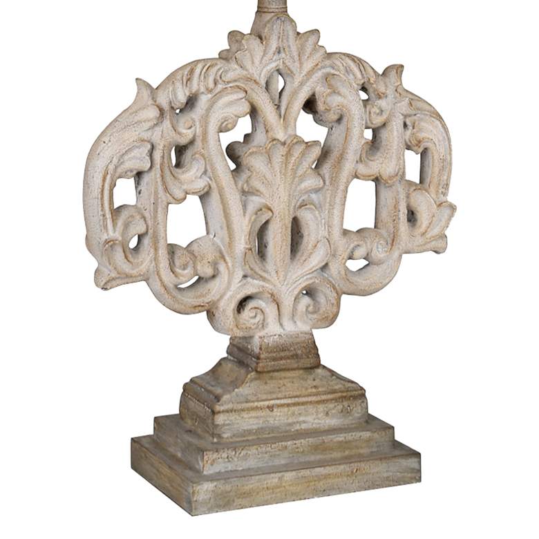 Image 4 Crestview Collection Filigree 29 1/2" Rustic White and Gray Table Lamp more views
