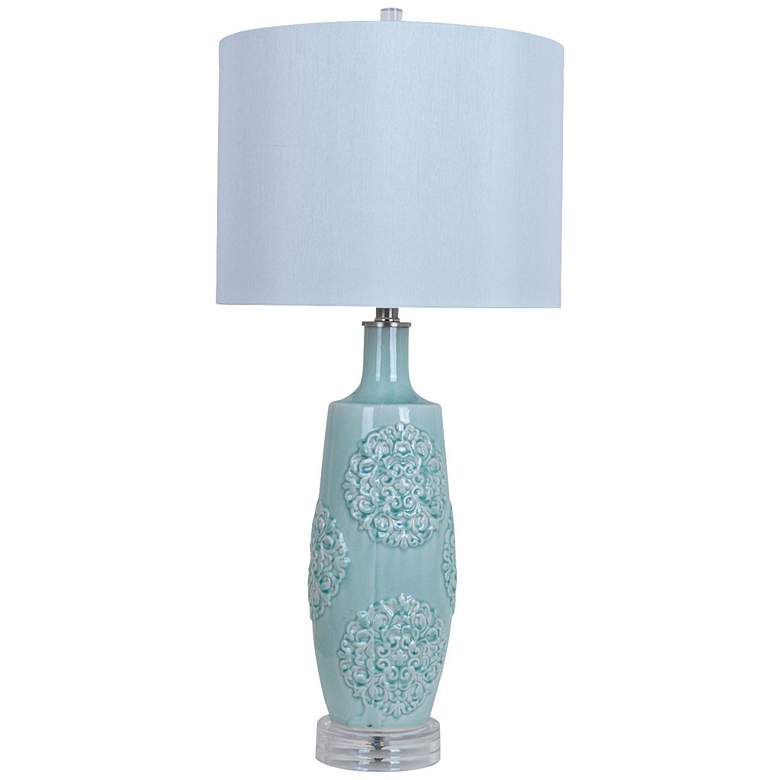 Image 1 Crestview Collection Fiori Blue Ceramic Table Lamp