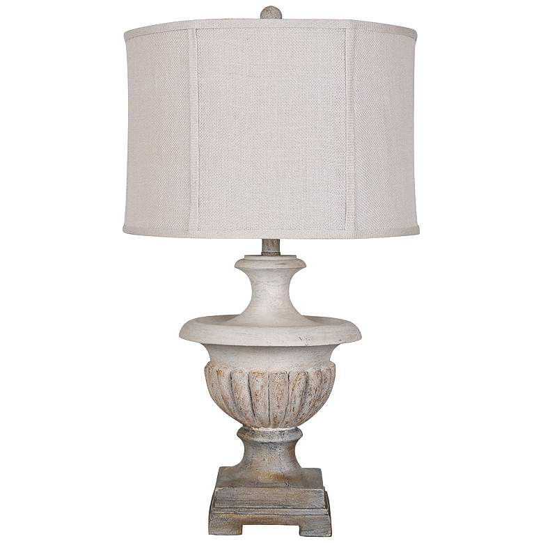 Image 1 Crestview Collection Flowerpot Aged White Urn Table Lamp