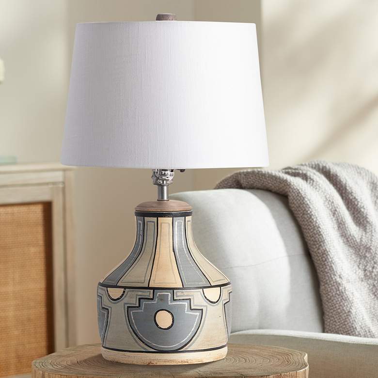 Image 1 Crestview Collection Fresno Hand-Painted Ceramic Table Lamp