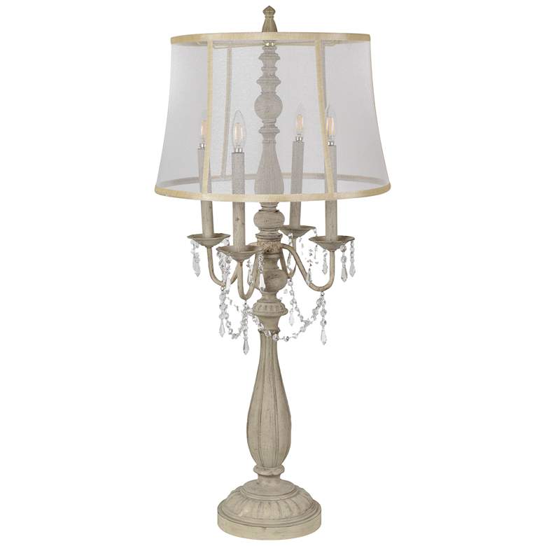 Image 1 Crestview Collection Gabby French White 4-Light Candelabra Table Lamp