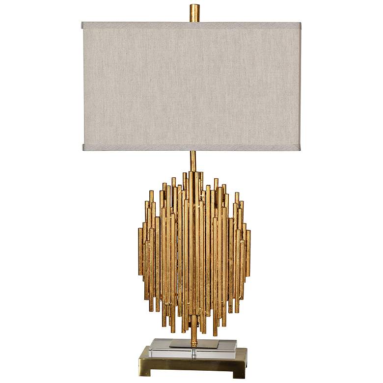 Image 2 Crestview Collection Galveston 30 1/2" Modern Gold Metal Table Lamp