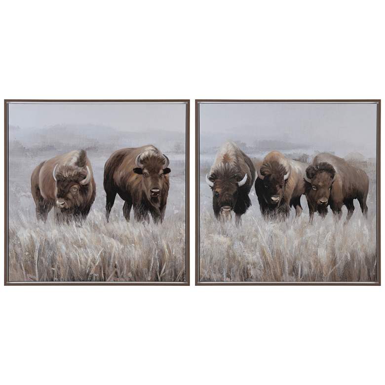 Image 1 Crestview Collection Grazing Herds Framed Canvas Set of 2
