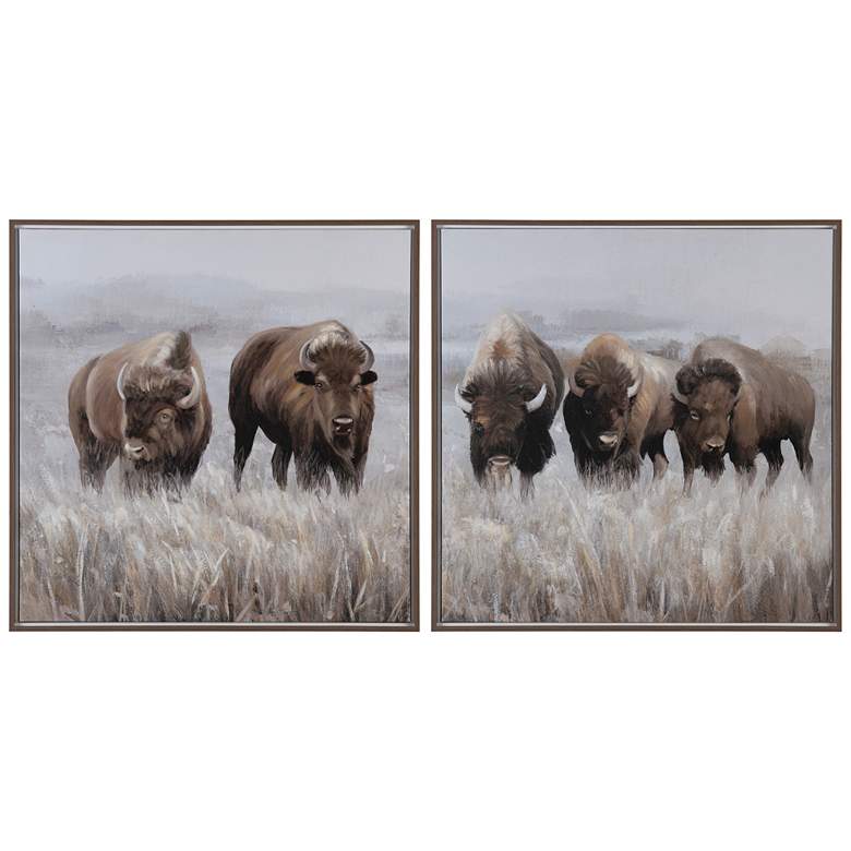 Image 1 Crestview Collection Grazing Herds Framed Canvas Set of 2
