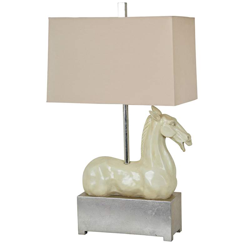 Image 1 Crestview Collection Grecco Ivory Horse Table Lamp