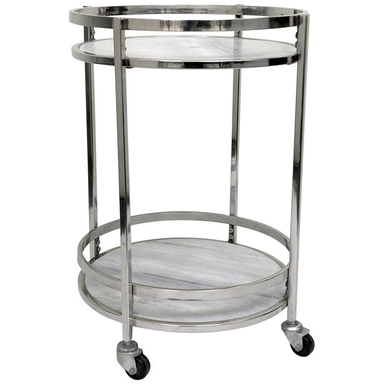 Image 1 Crestview Collection Hadley 19 inch Wide Marble Bar Cart