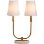 Crestview Collection Hale Antique Brass and Marble 2-Light Task Lamp