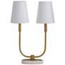 Crestview Collection Hale Antique Brass and Marble 2-Light Task Lamp