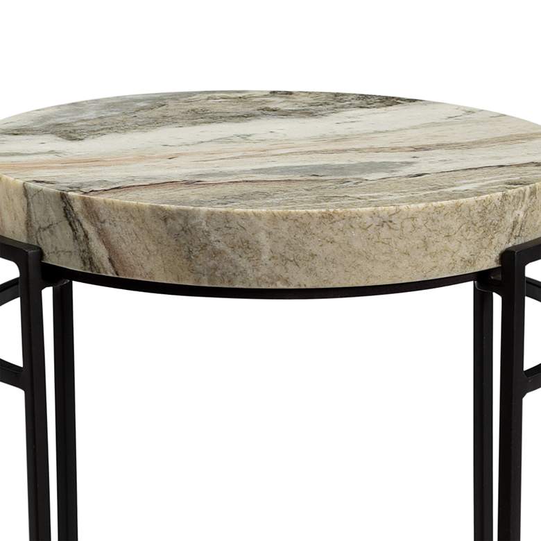 Image 2 Crestview Collection Harvey 18" Wide Marble Side Table more views