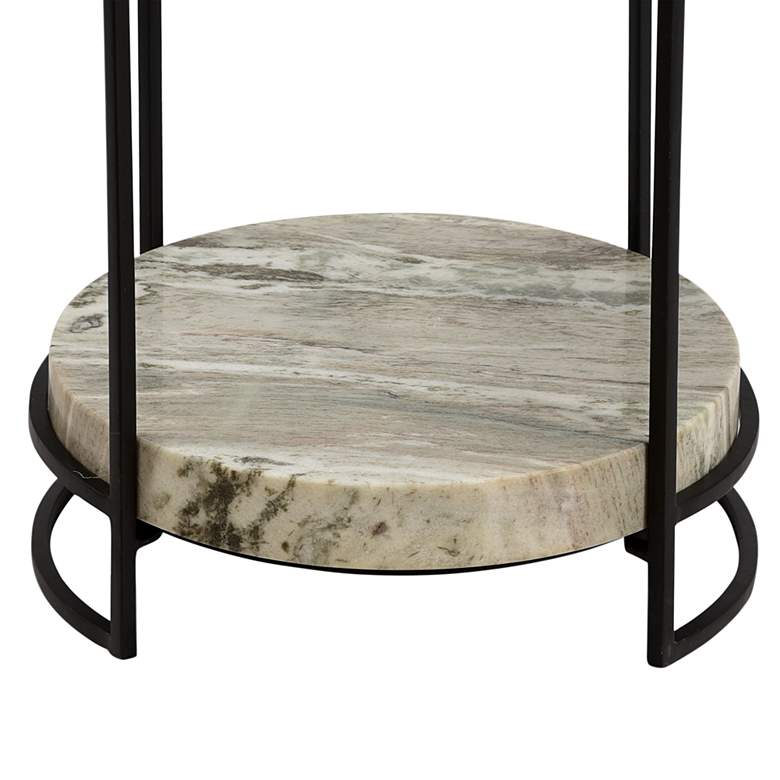 Image 3 Crestview Collection Harvey 18 inch Wide Marble Side Table more views