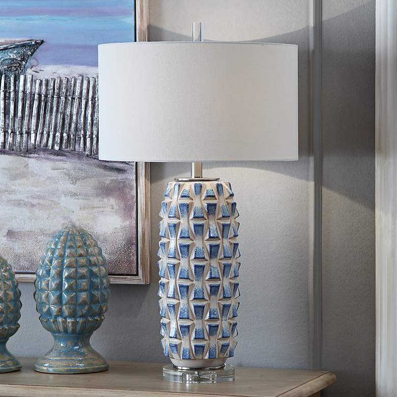 Image 1 Crestview Collection Hayes Blue and White Ceramic Table Lamp
