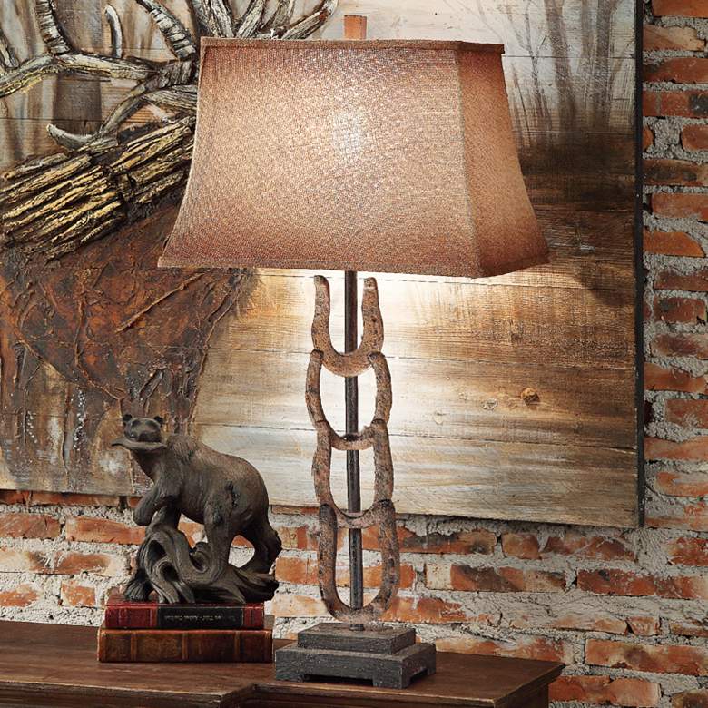 Image 1 Crestview Collection Horseshoe Rustic Metal Table Lamp