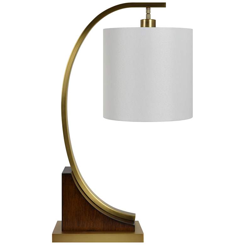 Image 1 Crestview Collection Ian Soft Brass and Wood Arc Desk Lamp