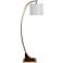 Crestview Collection Ian Soft Brass and Wood Arc Floor Lamp