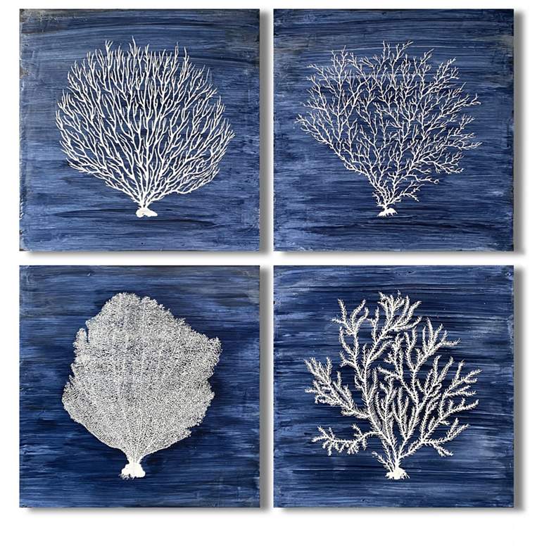 Image 1 Crestview Collection "Four Corals" Canvas Set