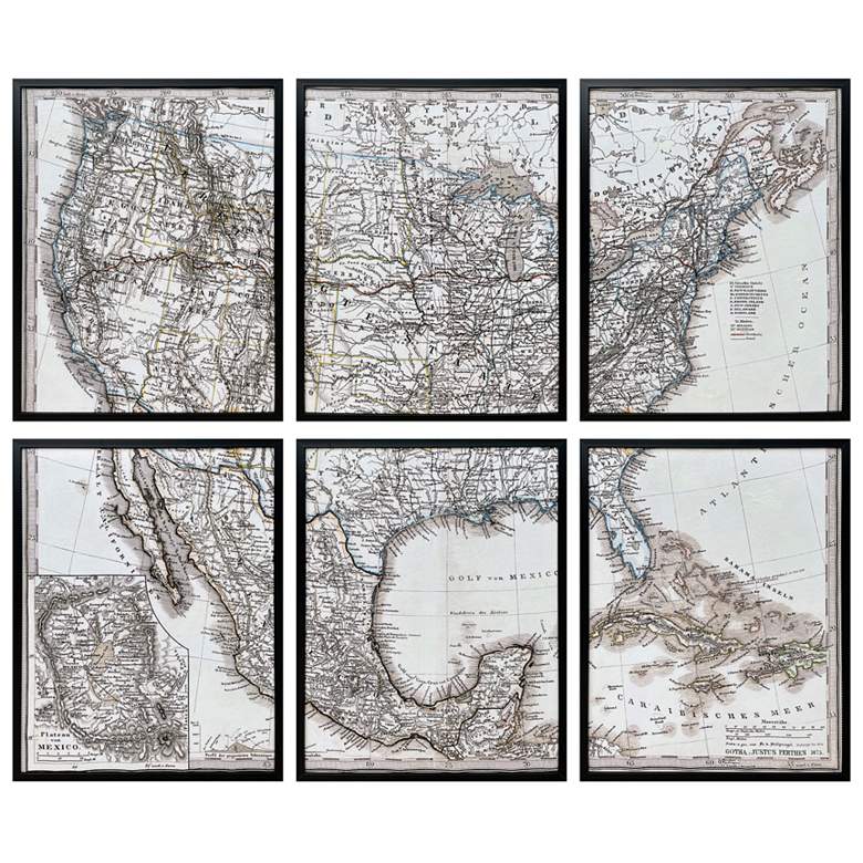 Image 1 Crestview Collection "Logan's Atlas" Framed Canvas Set