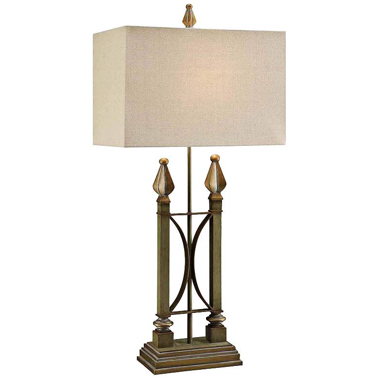 Image 1 Crestview Collection Iron Side Green Gold Metal Table Lamp
