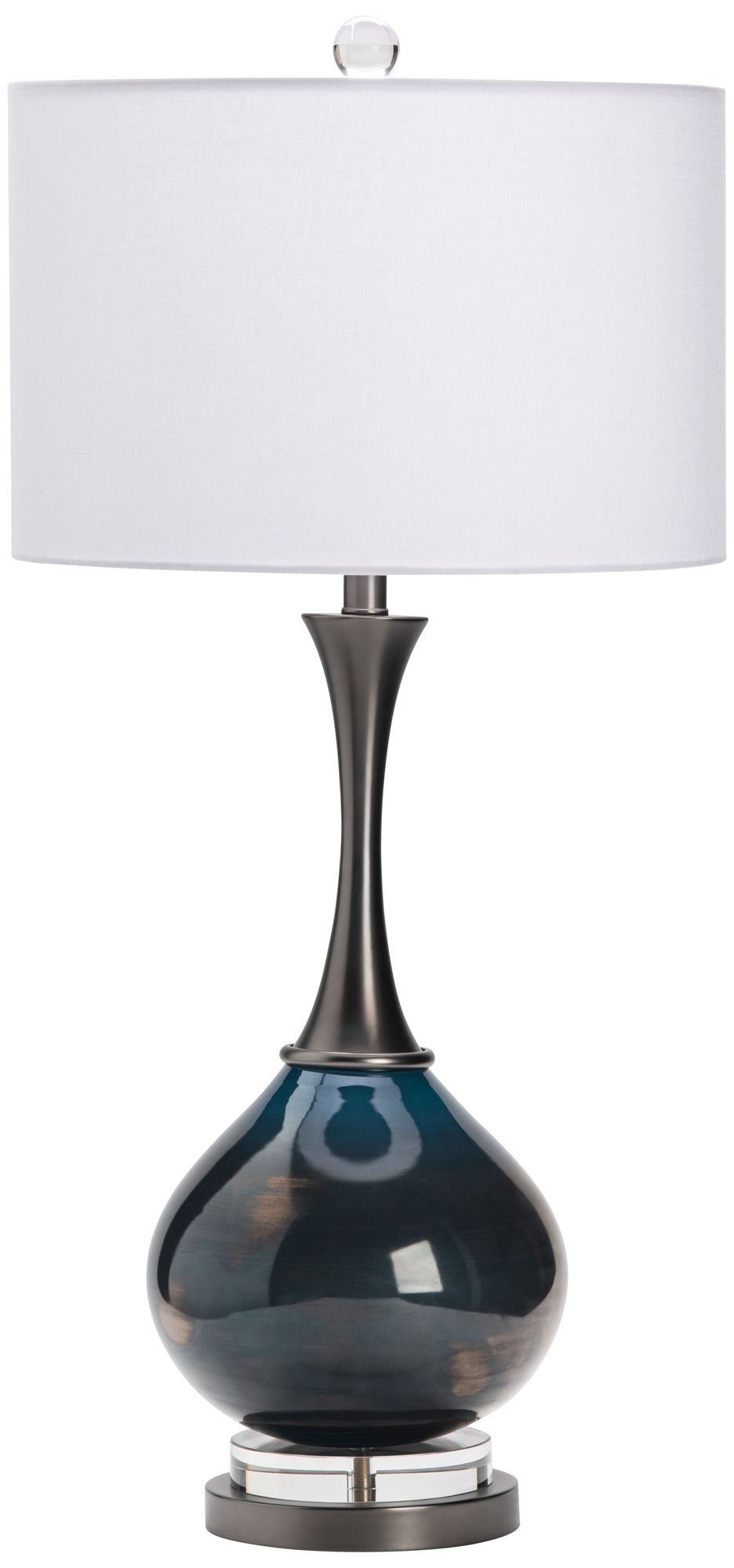 Image Crestview Collection Ivy Blue Glass and Bronze Table Lamp