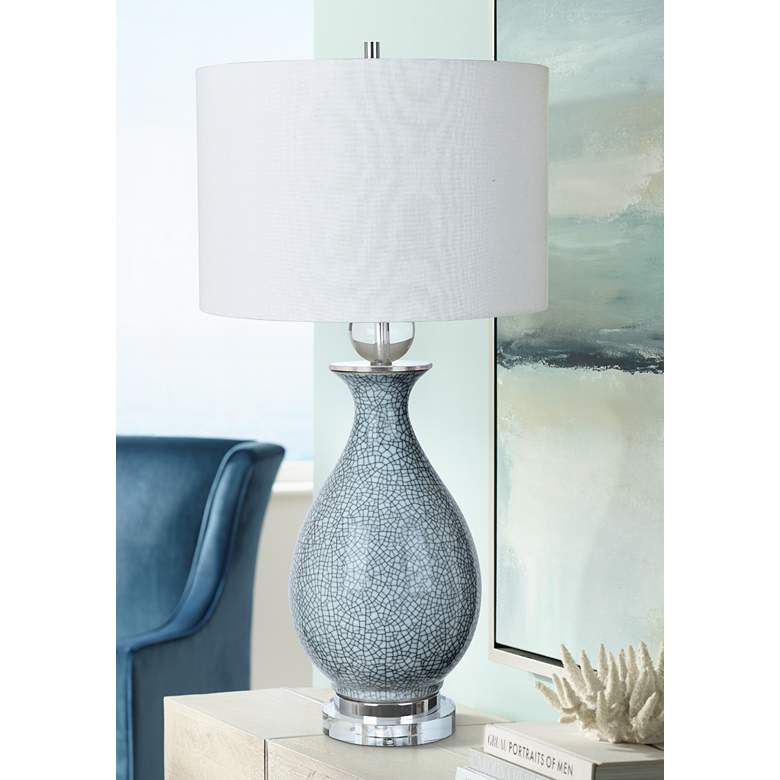 Image 1 Crestview Collection Jarvis Cool Gray Ceramic Urn Table Lamp