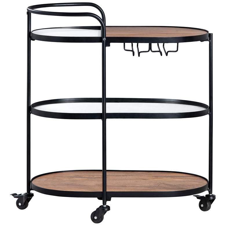 Image 1 Crestview Collection Jaxon Wood and Metal Bar Cart