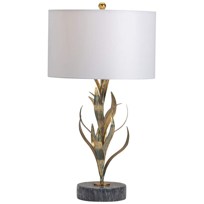 Image 2 Crestview Collection Kendrick 32 3/4 inch Free Form Leaves Gold Table Lamp