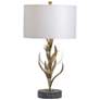 Crestview Collection Kendrick Free Form Leaves Antique Gold Table Lamp