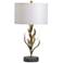 Crestview Collection Kendrick Free Form Leaves Antique Gold Table Lamp