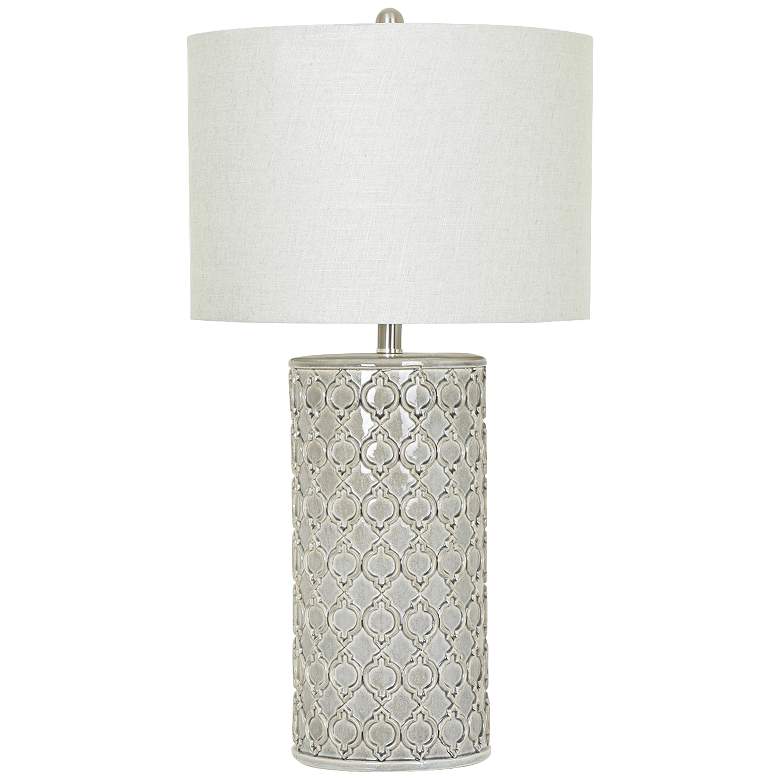 Image 1 Crestview Collection Kincaid 30" Gray Ceramic Column Table Lamp