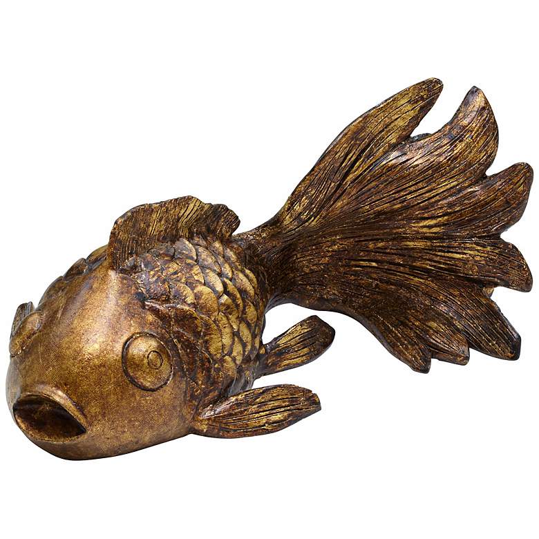 Image 6 Crestview Collection Koi Fish 12" Wide Antique Gold Statues Set of 3 more views