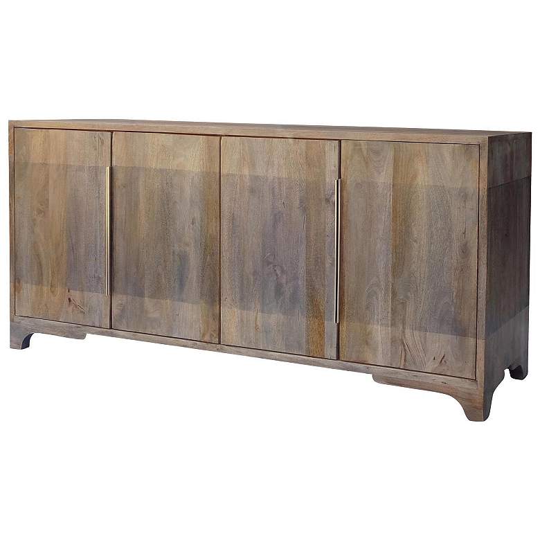 Image 1 Crestview Collection Laurelwood Two Tone Grey Mango Wood 4 Door Sideboard