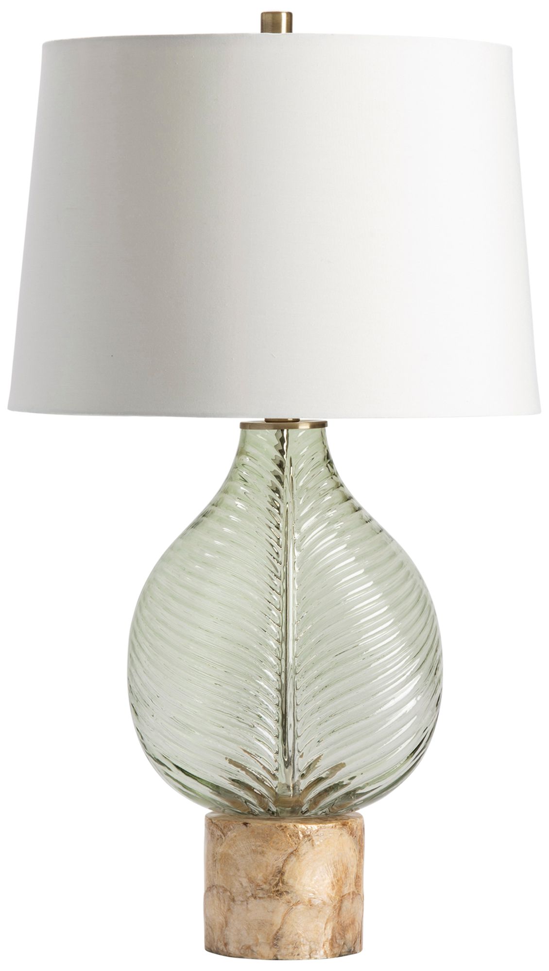 Image 2 Crestview Collection Leaf Translucent Pale Green Glass Table Lamp