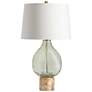 2_Crestview Collection Leaf Translucent Pale Green Glass Table Lamp