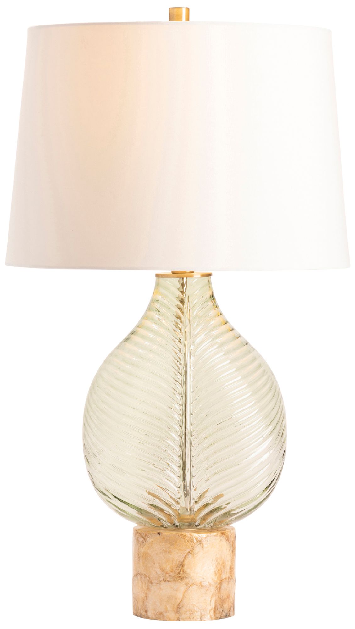 Image 3 Crestview Collection Leaf Translucent Pale Green Glass Table Lamp more views