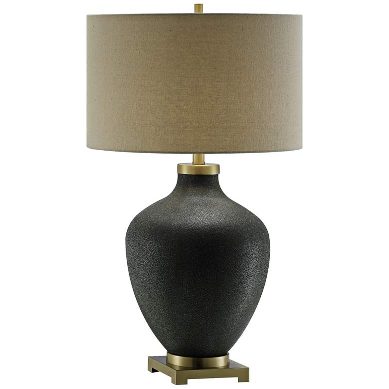 Image 1 Crestview Collection Liam Black Pitted Glass Table Lamp