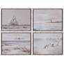 Crestview Collection Life&#39;s A Beach Framed Canvas Painting Set of 4