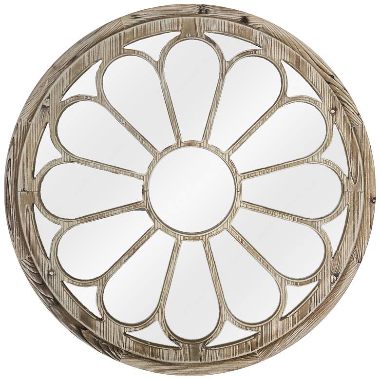 Image 1 Crestview Collection Logan Natural 37 1/2 inch Round Wall Mirror