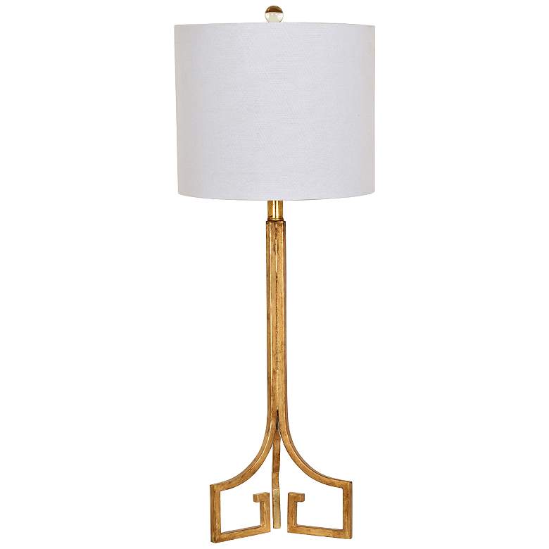 Image 1 Crestview Collection Lux Gold Leaf Metal Tripod Table Lamp