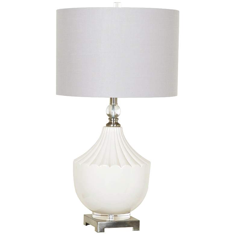 Image 1 Crestview Collection Mackenzie White Ceramic Table Lamp