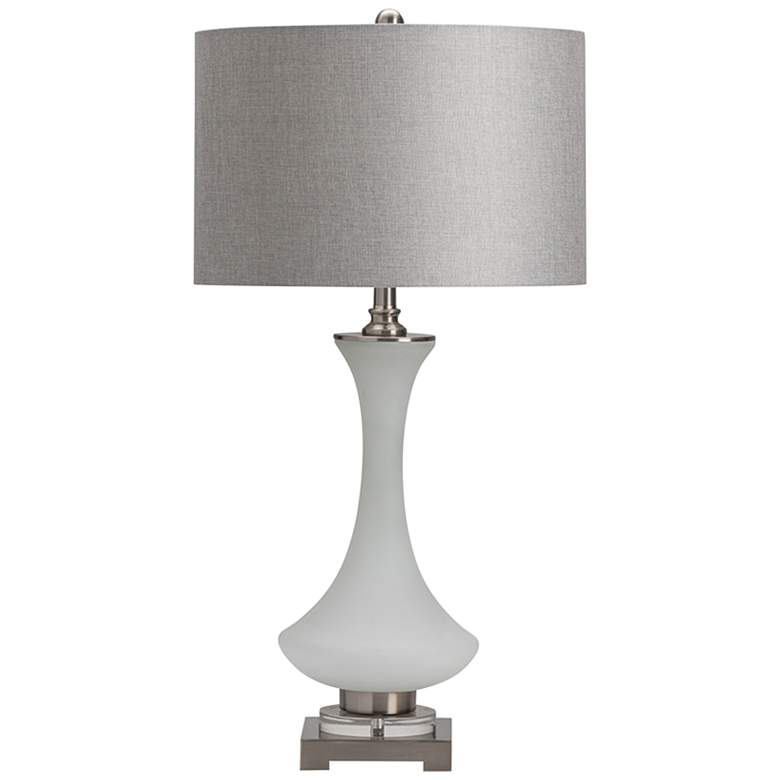 Image 1 Crestview Collection Madden White Satin Glass Genie Bottle Table Lamp